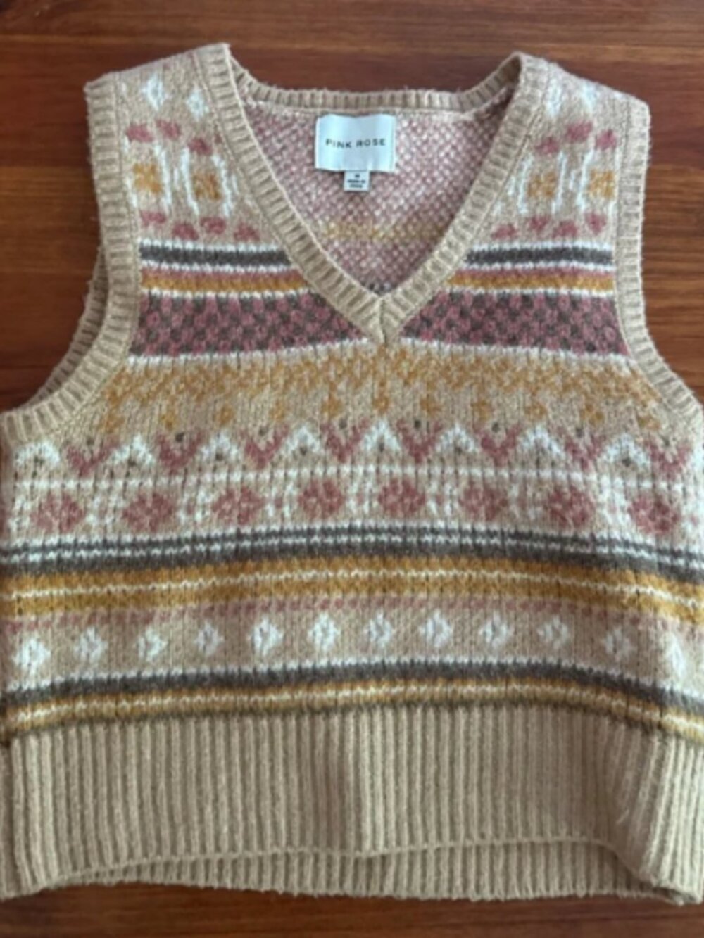 Pink Rose sweater vest